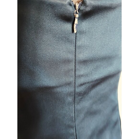 Calvin Klein Midi Dress Size 10 Teal sleeveless pleated bust cocktail - Picture 4 of 11